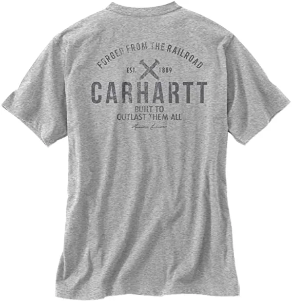 New Carhartt Men’s 2XL Maddock Graphic Short Sleeve Pocket T-Shirt Grey