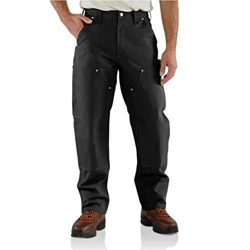 New Carhartt Men’s 36 X 30 Firm Duck Double-Front Work Dungaree Pants Black