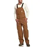 New Carhartt Men’s Duck Bib Unlined Overall R01,Brown,42 x 32