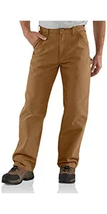 New Carhartt Men’s Relaxed-Fit Washed Twill Dungaree Pant Men 34 x 32 Dark Khakl