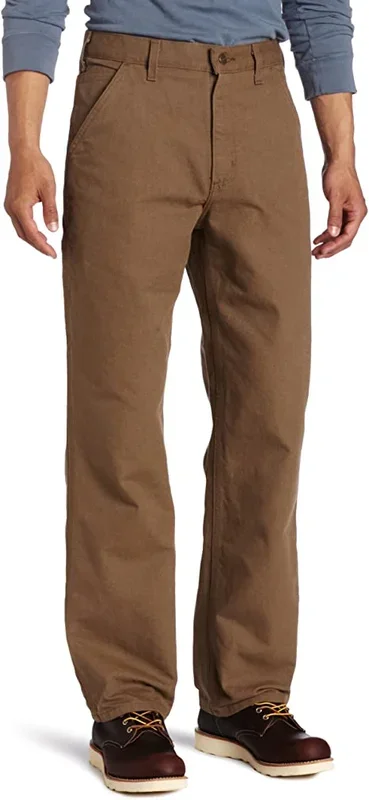 New Carhartt Mens Canvas Work Dungaree Pants 35 X 30 Brown