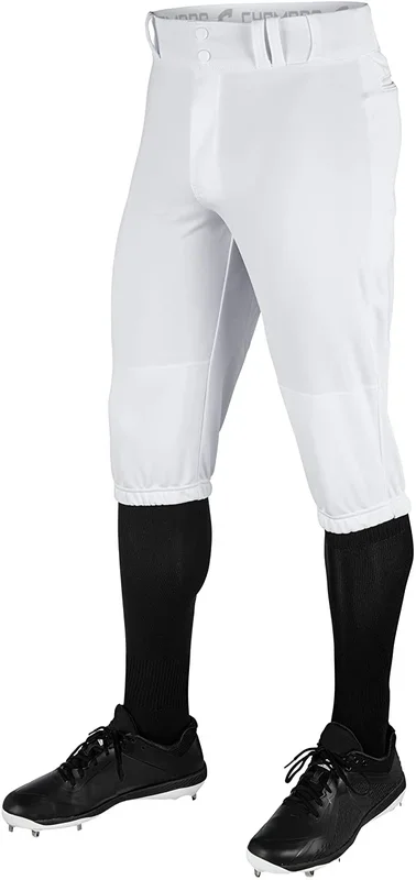 New CHAMPRO Mens’ Traditional Knicker Style Knee-Length Baseball Pants Wht Large
