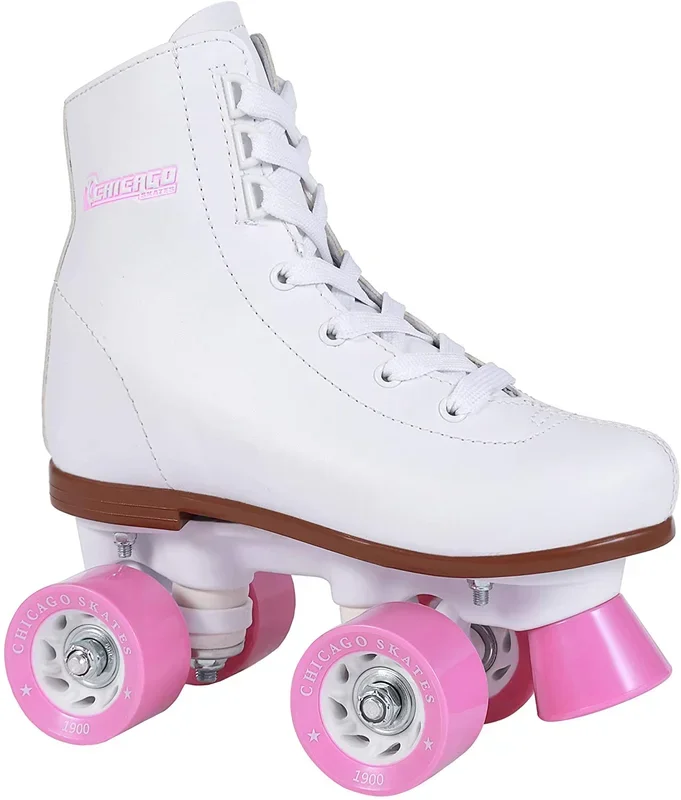 New Chicago Girls Size 13 Rink Roller Skate Youth Quad Skates White/Pink