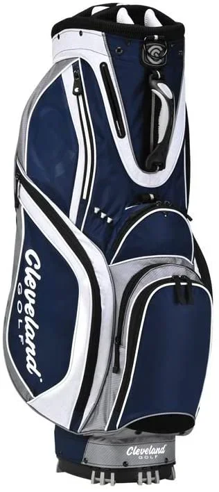 New Cleveland Golf Light Weight Cart Bag Navy/White Oversized Top 14 Club Holes
