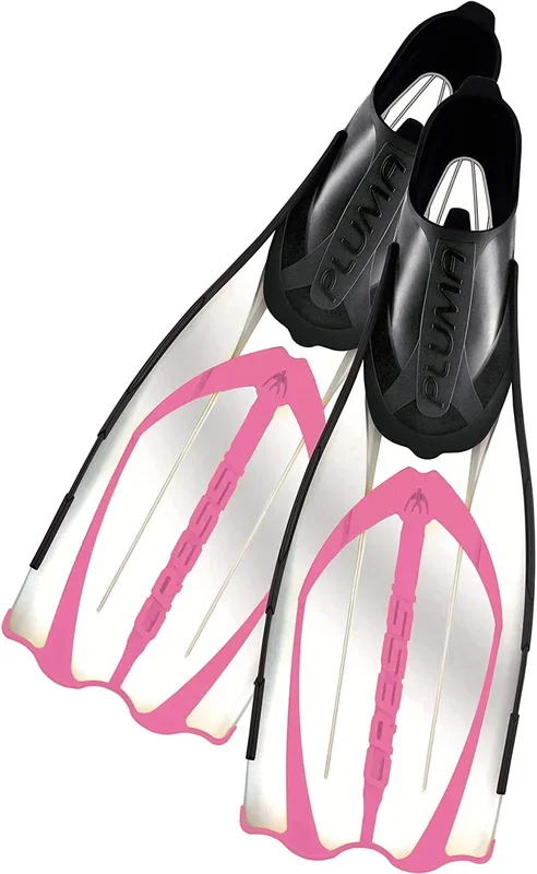 New Cressi Adult Snorkeling Full Foot Pocket Fins Pluma Pnk/Blk/Blu JR 1.5/2.5