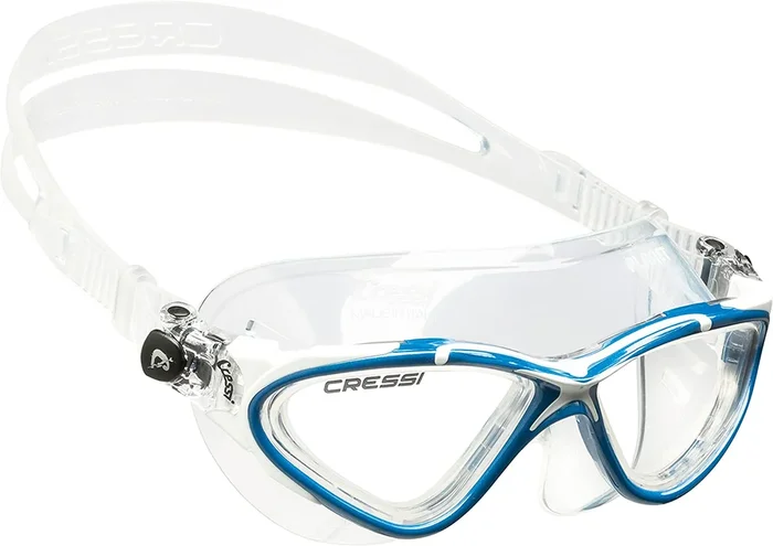 New Cressi Adult Swim Goggles w/Long Lasting Anti-Fog Technology Planet Blu/Wht