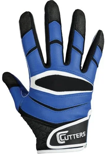 New Cutters Men’s Small C-TACK Revolution Football Gloves Royal