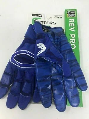 New Cutters Men’s Small Rev Pro 2.0 Receiver Gloves Royal/Camo