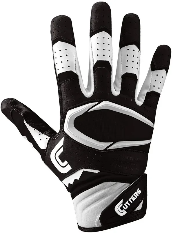 New Cutters Rev Pro Football Gloves Best Grip Receiver Gloves Adult XL Blk/Wht