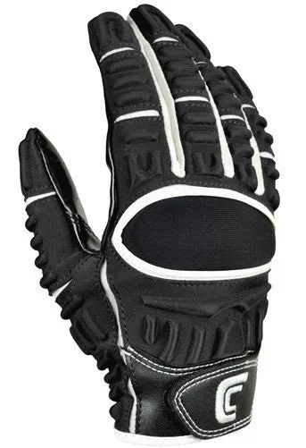New Cutters The Gamer Football Gloves Blk/White Yth Medium C-Tack Grip Gloves