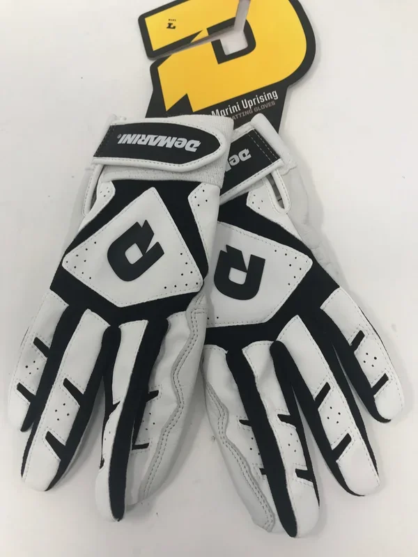New DeMarini WTA6350BLM Adult Batting Glove Large White/Black