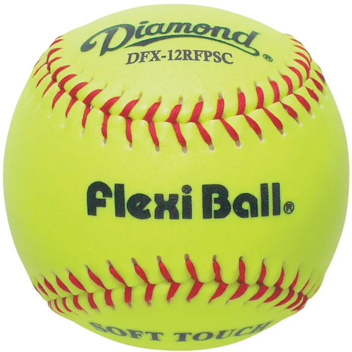 New Diamond DFX-12RFPSC 12-Inch Flexi Ball Practice Softball (1) Dozen Yllw/Red