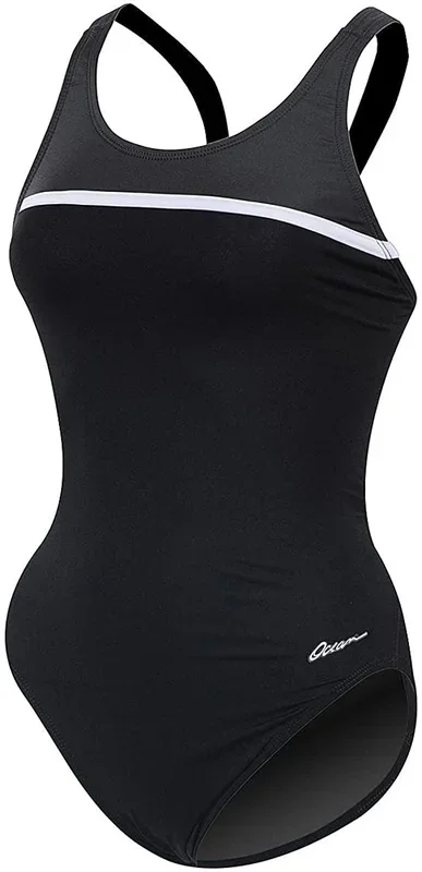 New Dolfin Women’s Sz 38 Ocean Panel One Piece Swimsuit Black