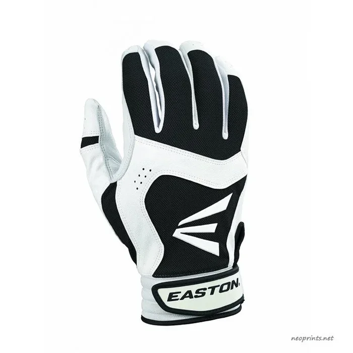 New Easton Adult Stealth Core Batting Gloves Black/White Medium
