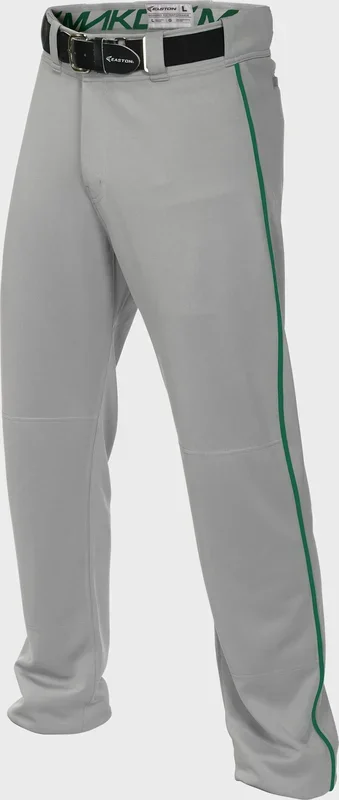New Easton Baseball Mako 2 Pant Youth Small Grey/Green Piping