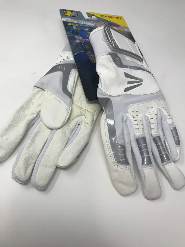 New Easton Gametime Elite DFS Adult Batting Gloves Small White/Silver