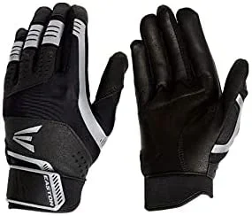 New Easton Gametime Elite DFS Youth Batting Gloves (Medium) Black/Silver