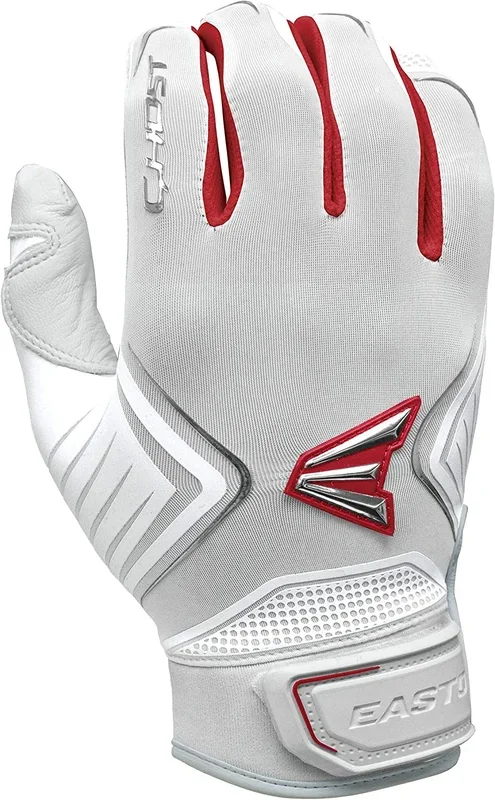 New Easton Ghost Fastpitch Softball Batting Gloves Adult Small Red/White/Gray