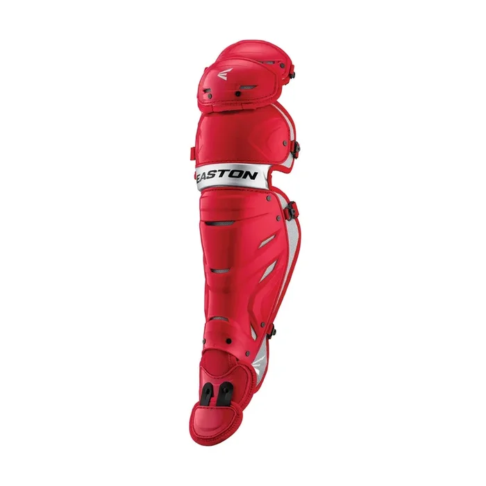 New Easton Leg Guards Pro X 17.5″ Red/Silver Adult Catchers Baseball