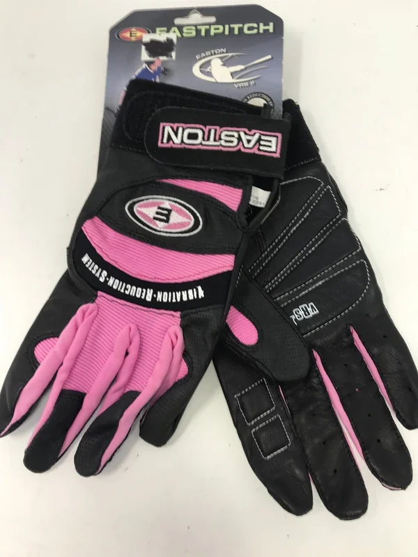New Easton VRS II Fastpitch Batting Gloves, Women’s Black/Pink Large