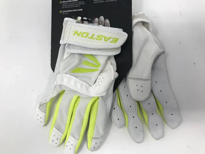 New Easton Women’s Stealth Core Batting Gloves White/Green Small