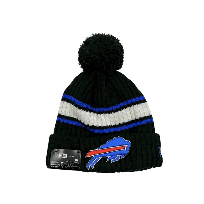New Era Junior Buffalo Bills Knit Fold E3 Hat – Black