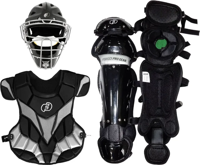New Force3 Pro Gear Youth Pro Catcher’s Set Black Baseball NOCSAE Approved