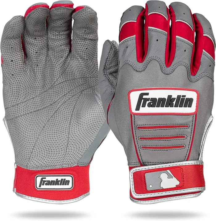 New Franklin Sports CFX Pro Adult Baseball Batting Gloves Adult Small Gray/Red