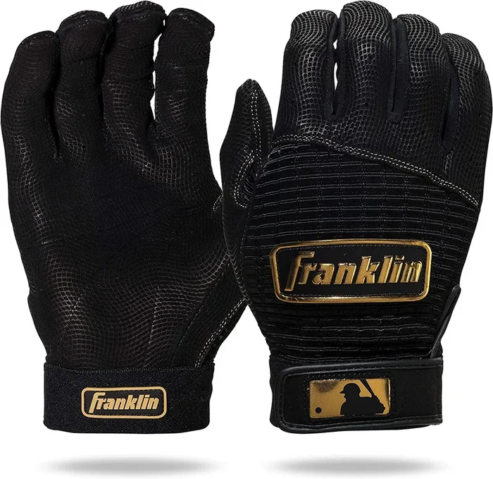 New Franklin Sports MLB Pro Classic Baseball Batting Gloves Adult XX-Large Bk/Gld