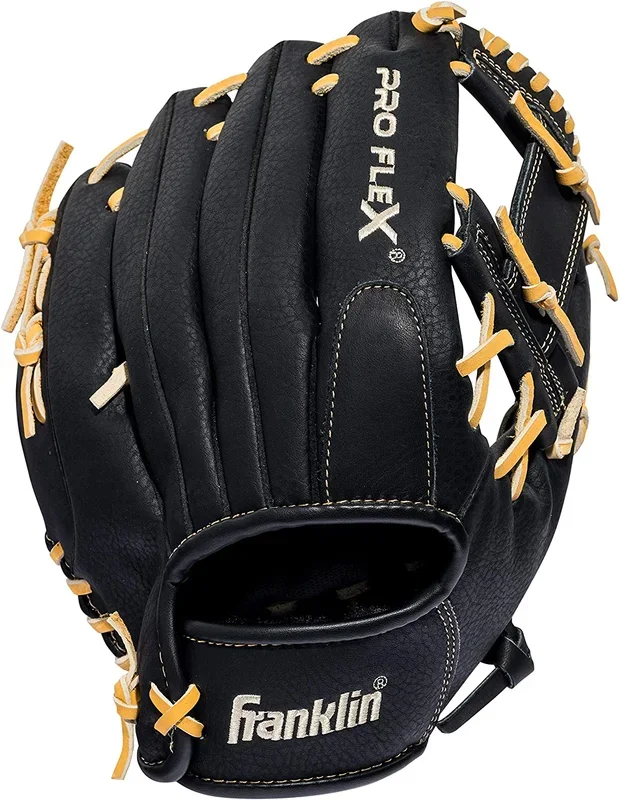 New Franklin Sports Pro Flex Hybrid Series Baseball Gloves 11.5 In RHT Black/Tan