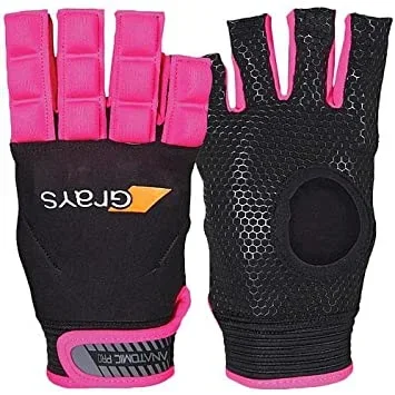 New Grays Anatomic Pro Half Finger Right Hockey Glove Black/Pink Size XS