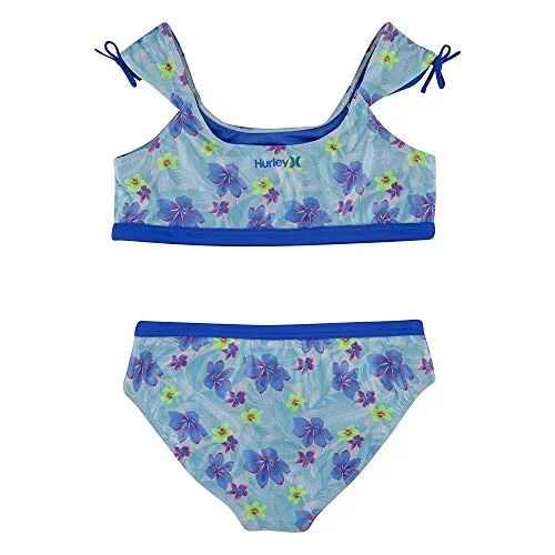 New Hurley Girl’s UPF 50+ Crop Top Tankini Swimsuit Set (Big Kids) Large