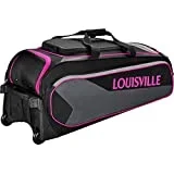 New Louisville Slugger Prime Rig Wheeled Bag Black/Pink 39″ L x 14″ W x 14″ H