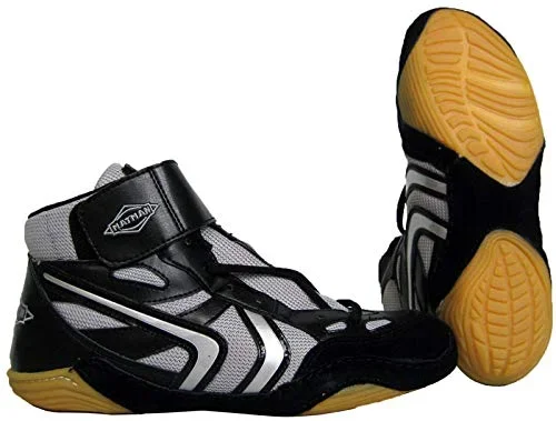 New Matman Wrestling SO40 Revenge Wrestling Shoes Youth 7 Black/Silver/Brown