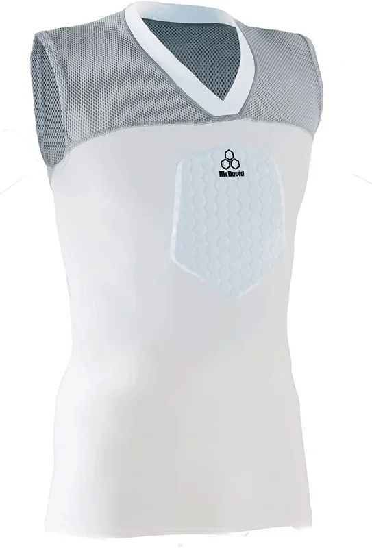 New McDavid HexPad Adult Sleeveless Sternum Shirt Medium Gray/White