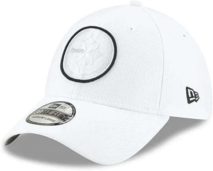 New Men’s New Era Steelers Cap Hat Sideline Platinum NFL Football 100 Season Wht