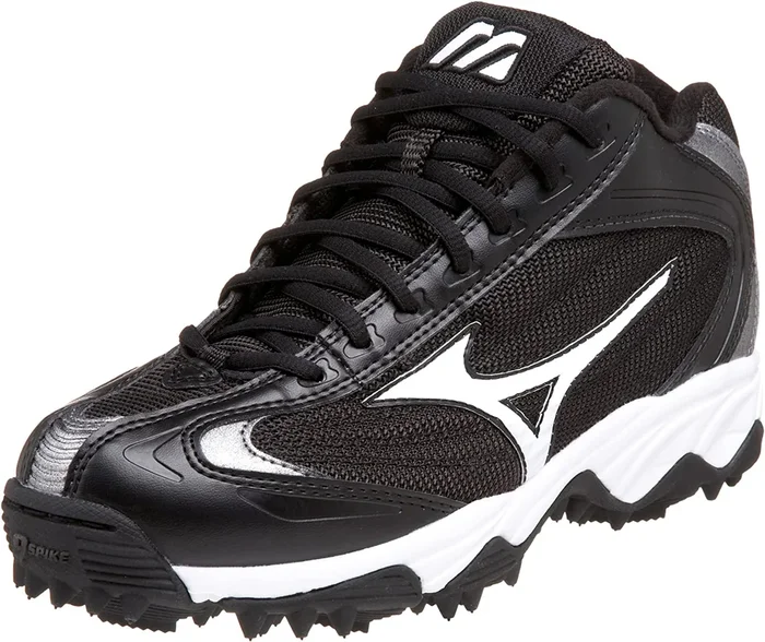 New Mizuno 9 Spike Blast Mid 320261 Size Mens 8.5 Baseball Cleats Black/White