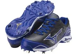 New Mizuno Advanced Classic 7 Low 320431 Mens 10.5 Baseball Cleats Black/Royal