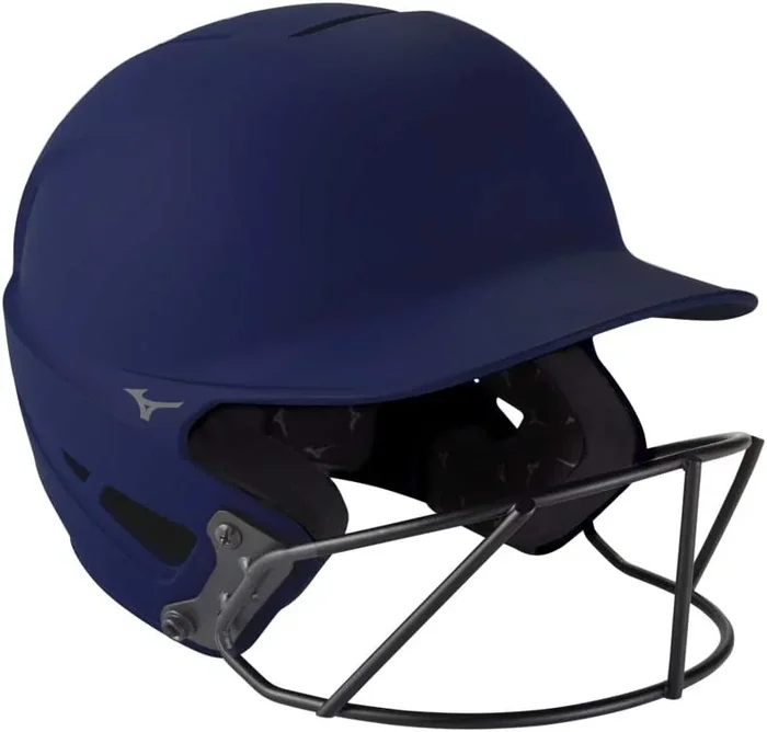 New Mizuno F6 Adult Fastpitch Softball Batting Helmet w/Mask L/XL Navy/Silver