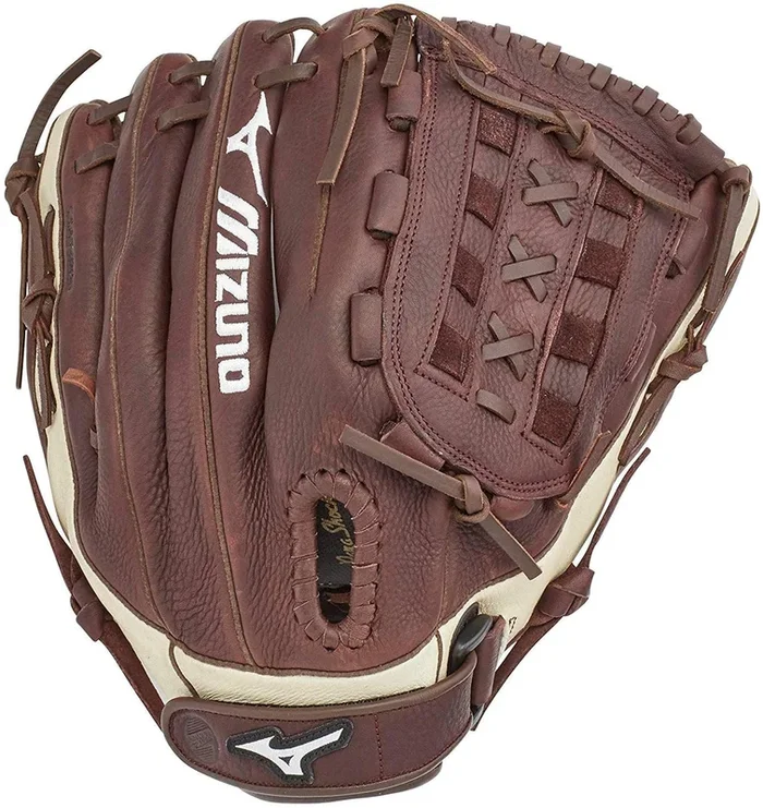 New Mizuno Franchise Slowpitch Glove 1250 12.5 Fielding Glove Brown/White RHT