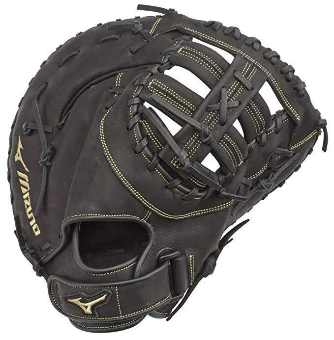 New Mizuno GXF50FP MVP Prime RHT Fastpitch Softball First Base Mitts 13″ Blk/Yll