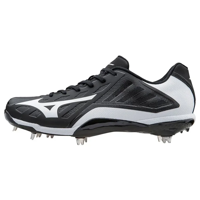 New Mizuno Heist IQ Mens 10.5 Baseball Metal Cleats Black/White 320501.9000