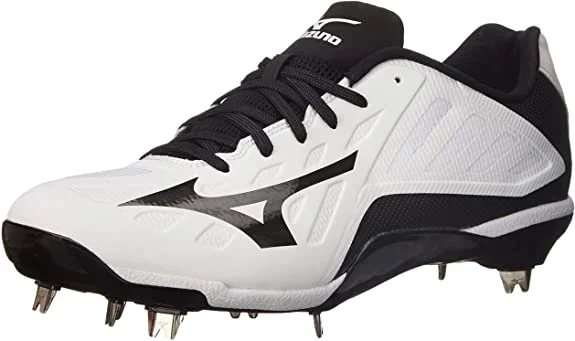 New Mizuno Heist IQ Mens Size 10.5 Baseball Metal Cleats White/Black 320501.0090