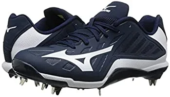 New Mizuno Heist IQ Mens Size 8 Baseball Metal Cleats Navy/White 320501.9090