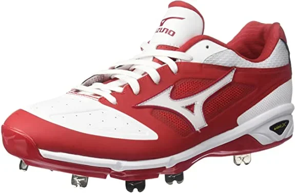 New Mizuno Men’s Dominant Ic Baseball Shoe Metal Cleats Mn 10 Baseball Rd/Wht