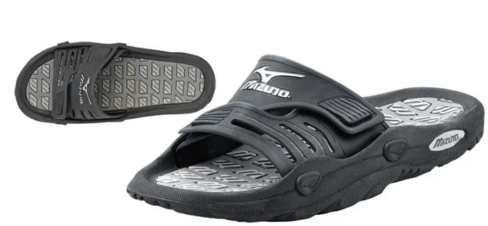 New Mizuno Runbird Slide G3 Unisex Volleyball Sandal Size 4 Black/Gray