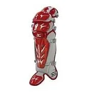 New Mizuno Samurai Shin Guards 380196 16.5″ Adult Baseball Catchers Red/Grey