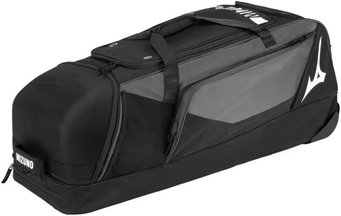 New Mizuno Samurai Wheel Bag X, Charcoal/Black 35″ L x 13″ W x 16″ D