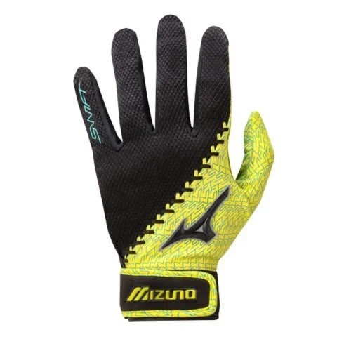 New Mizuno Swift Softball Batting Gloves Adult Women Small Black/Yellow/Blue