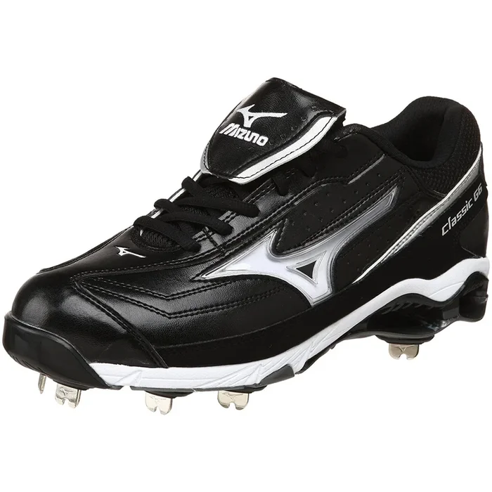 New Mizuno Vintage G6 Low 320376 Mens 11 Baseball Black/Wht Metal Cleats